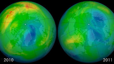 Уровень озонового слоя снизился до минимального значения