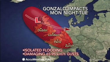Ураган «Гонсало» обрушит дожди и сильный ветер на Европу